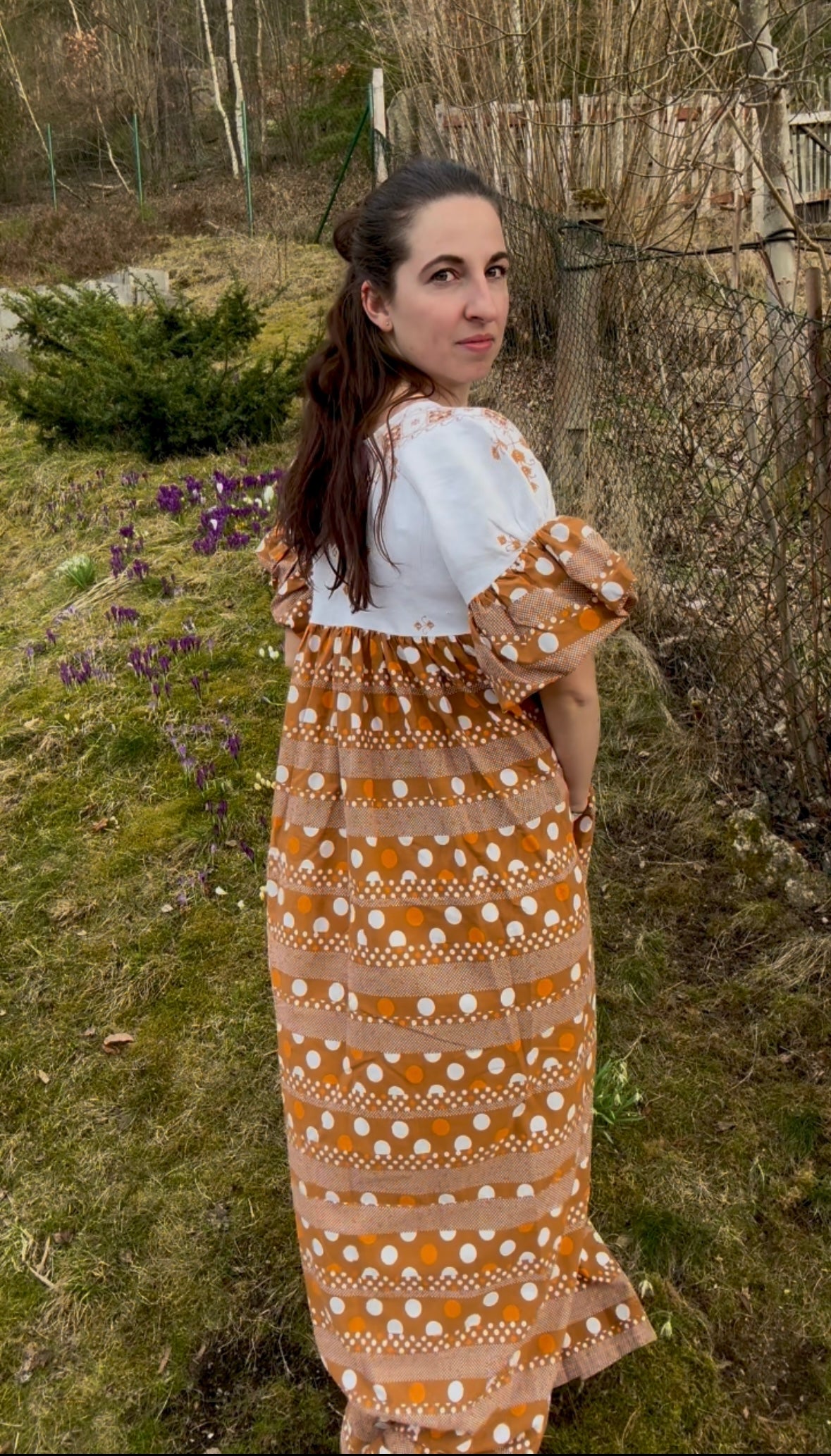 Brown dotty dress