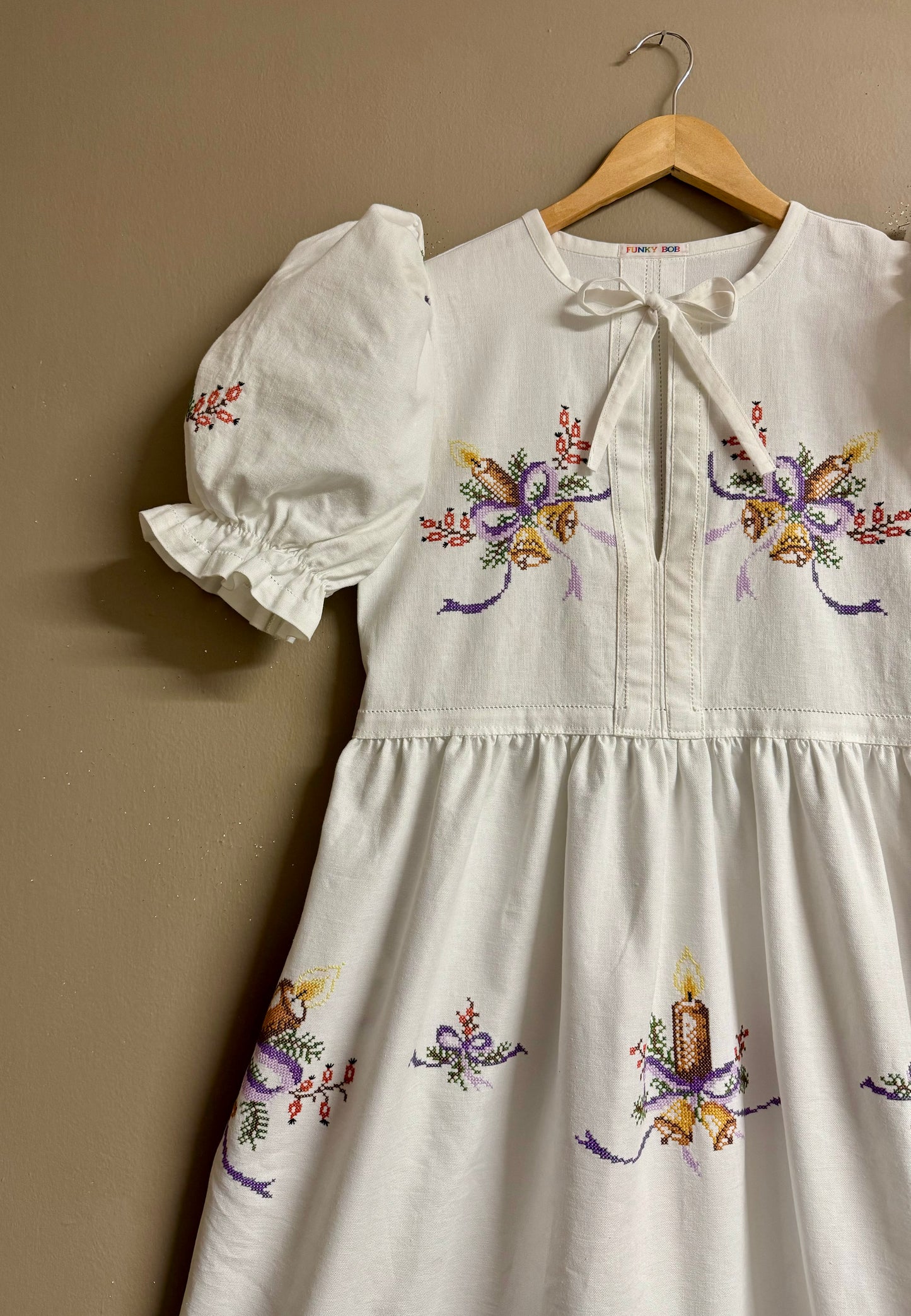 Christmas embroidery dress