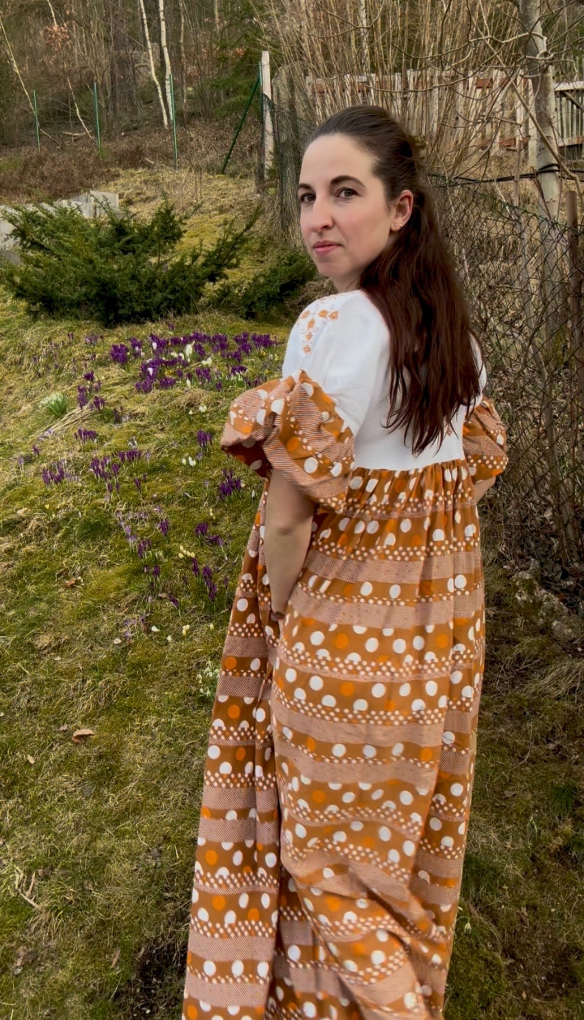 Brown dotty dress