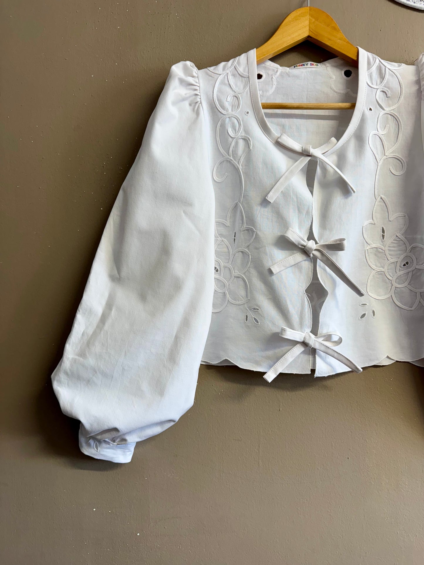White cotton blouse with embroidery