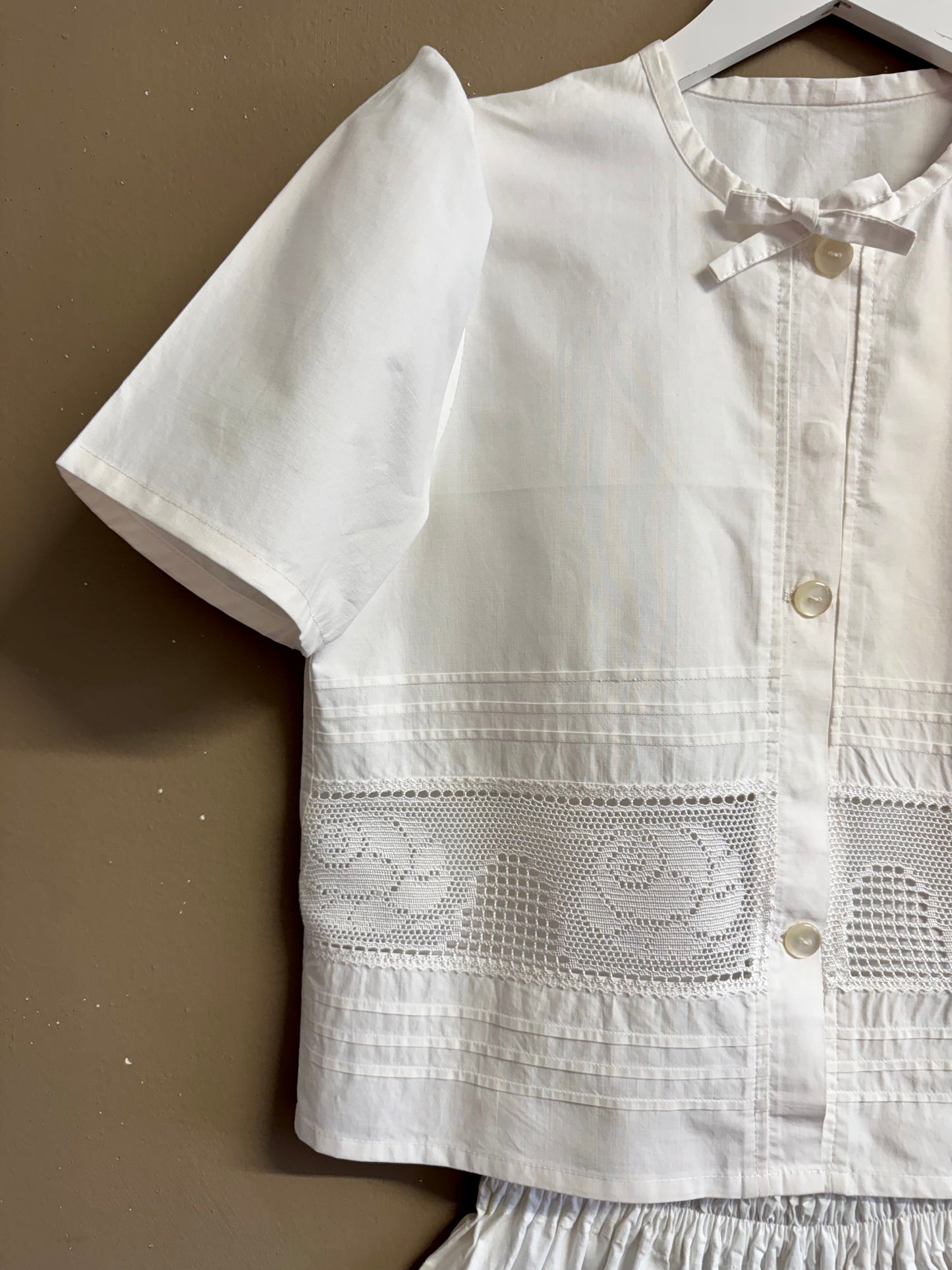 White cotton twinset