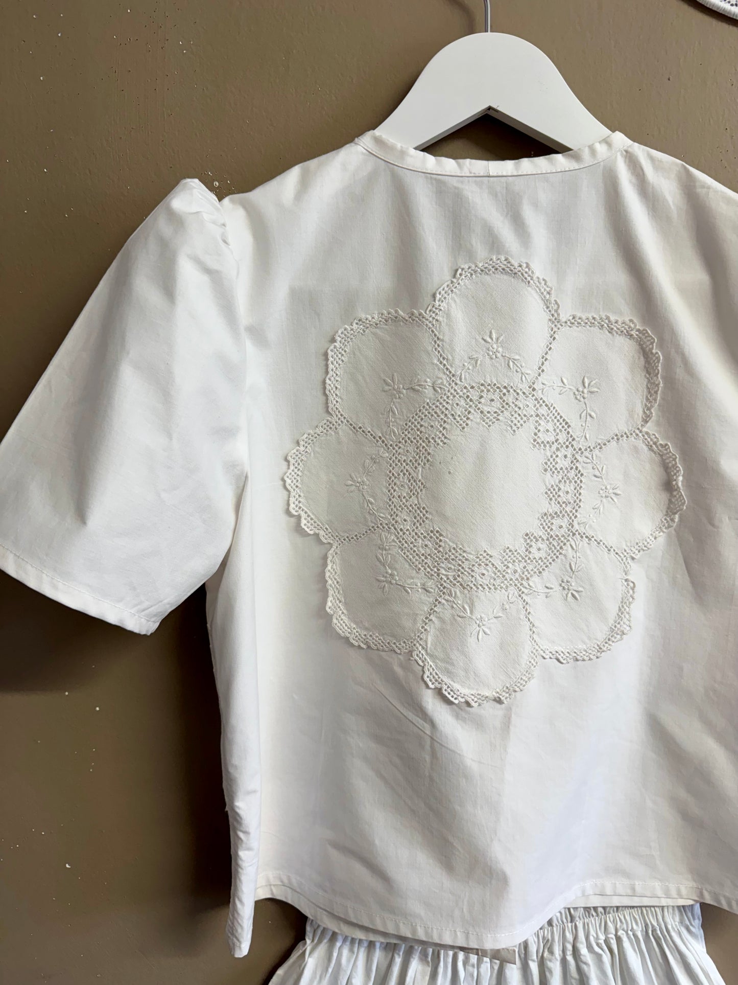 White cotton twinset