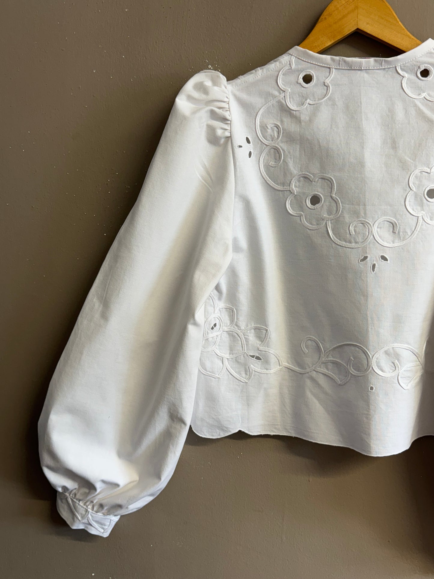 White cotton blouse with embroidery