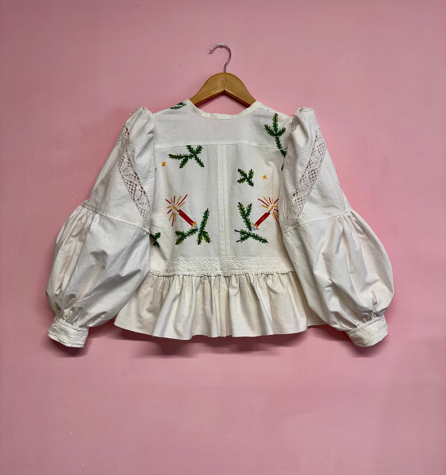 Christmas embroidery blouse
