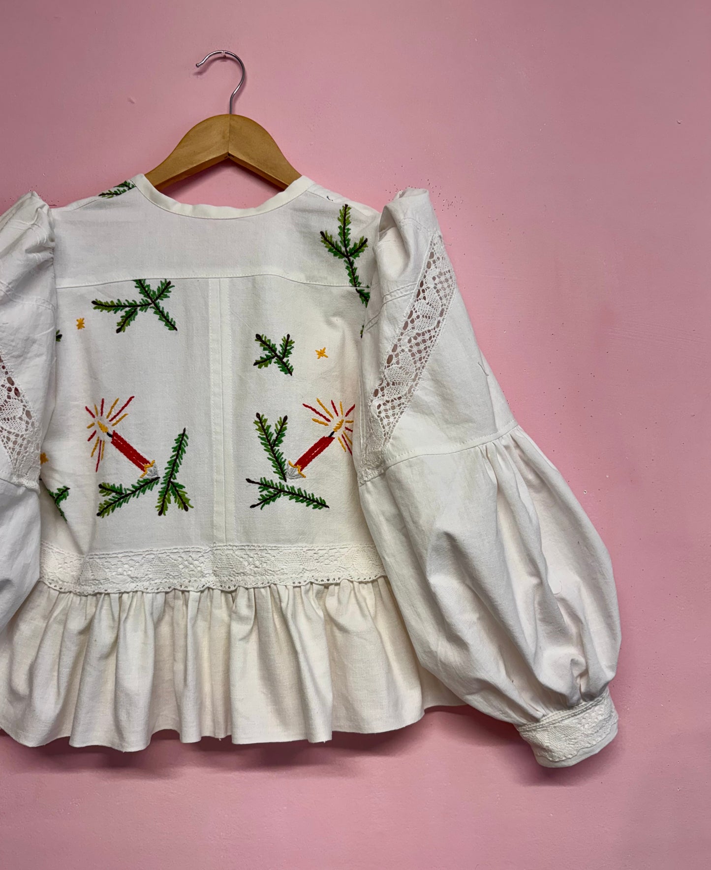 Christmas embroidery blouse