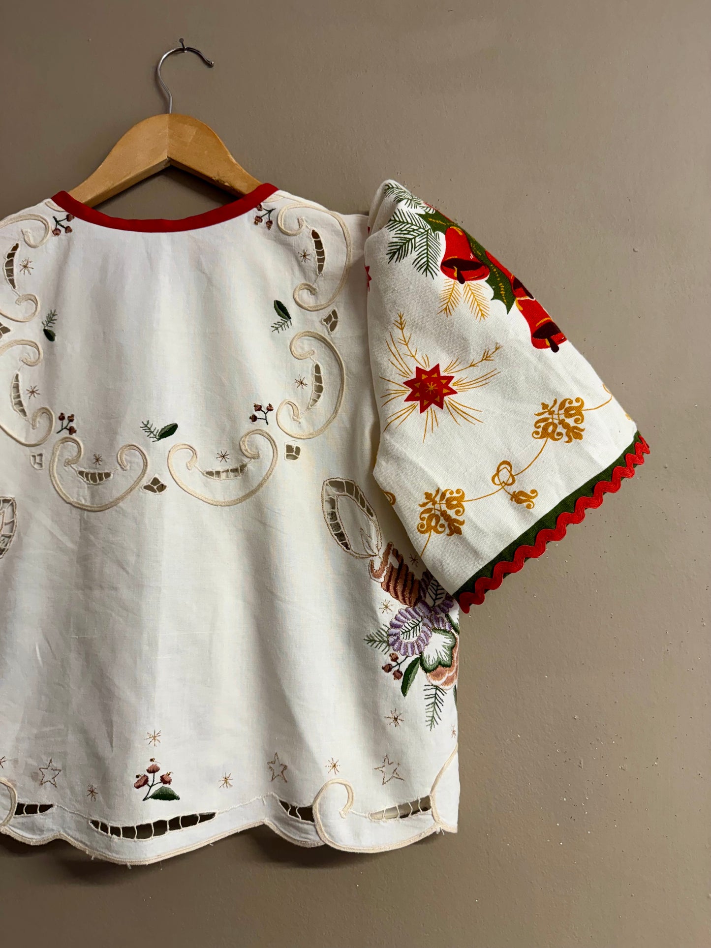 Christmas cream blouse