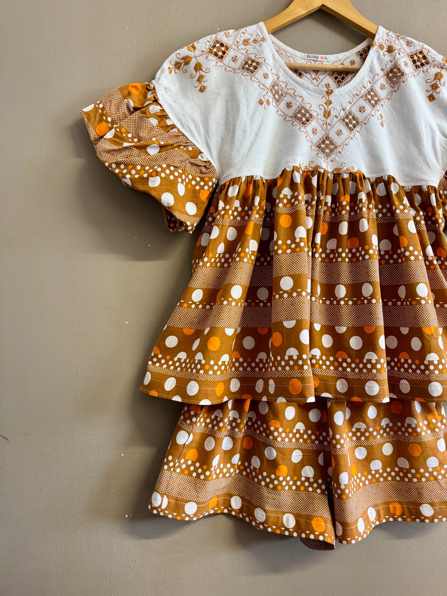 Brown dotty dress