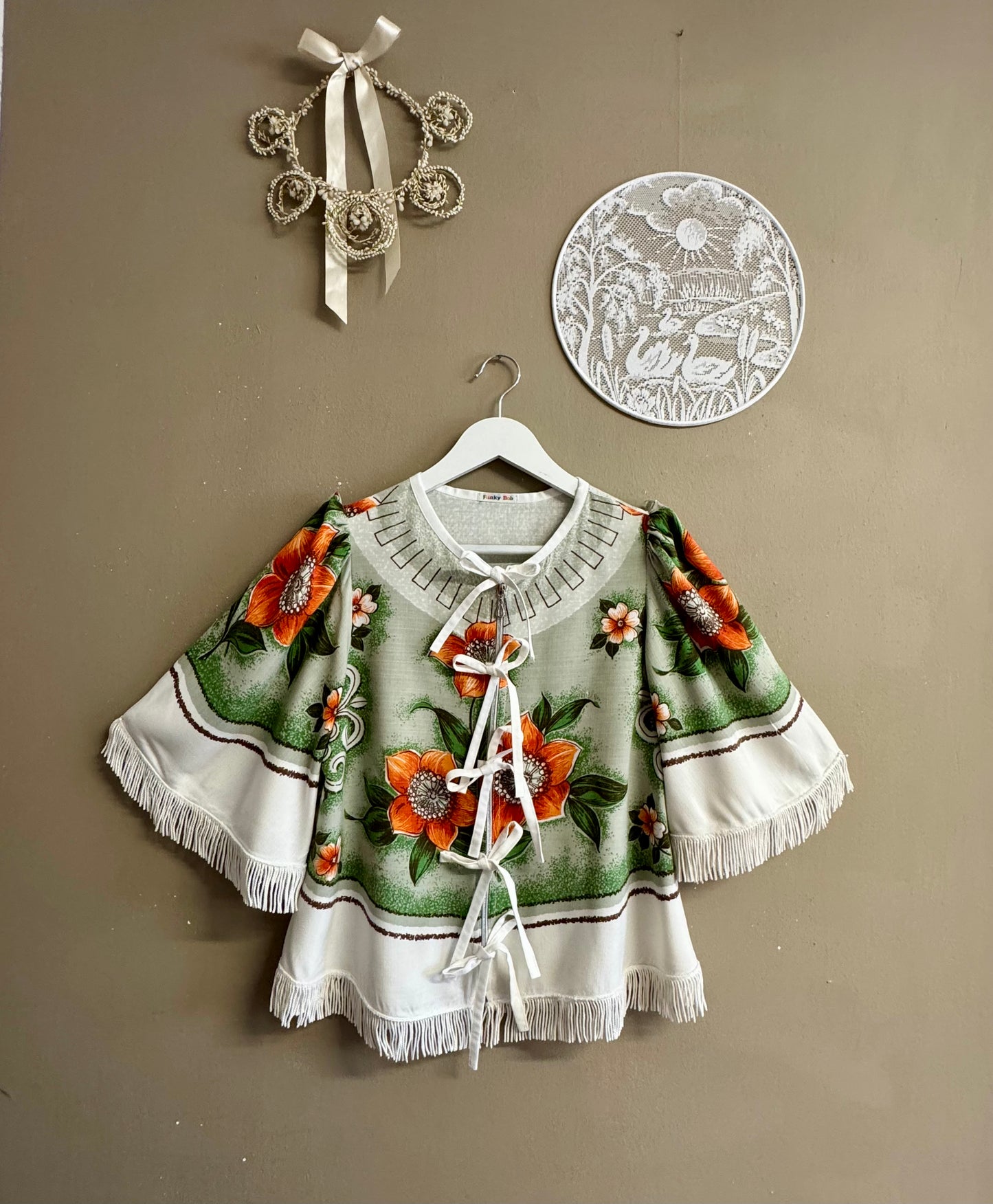 Blouse with orange flowers