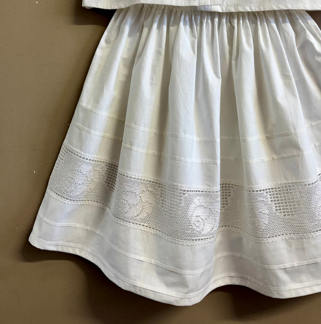 White cotton twinset