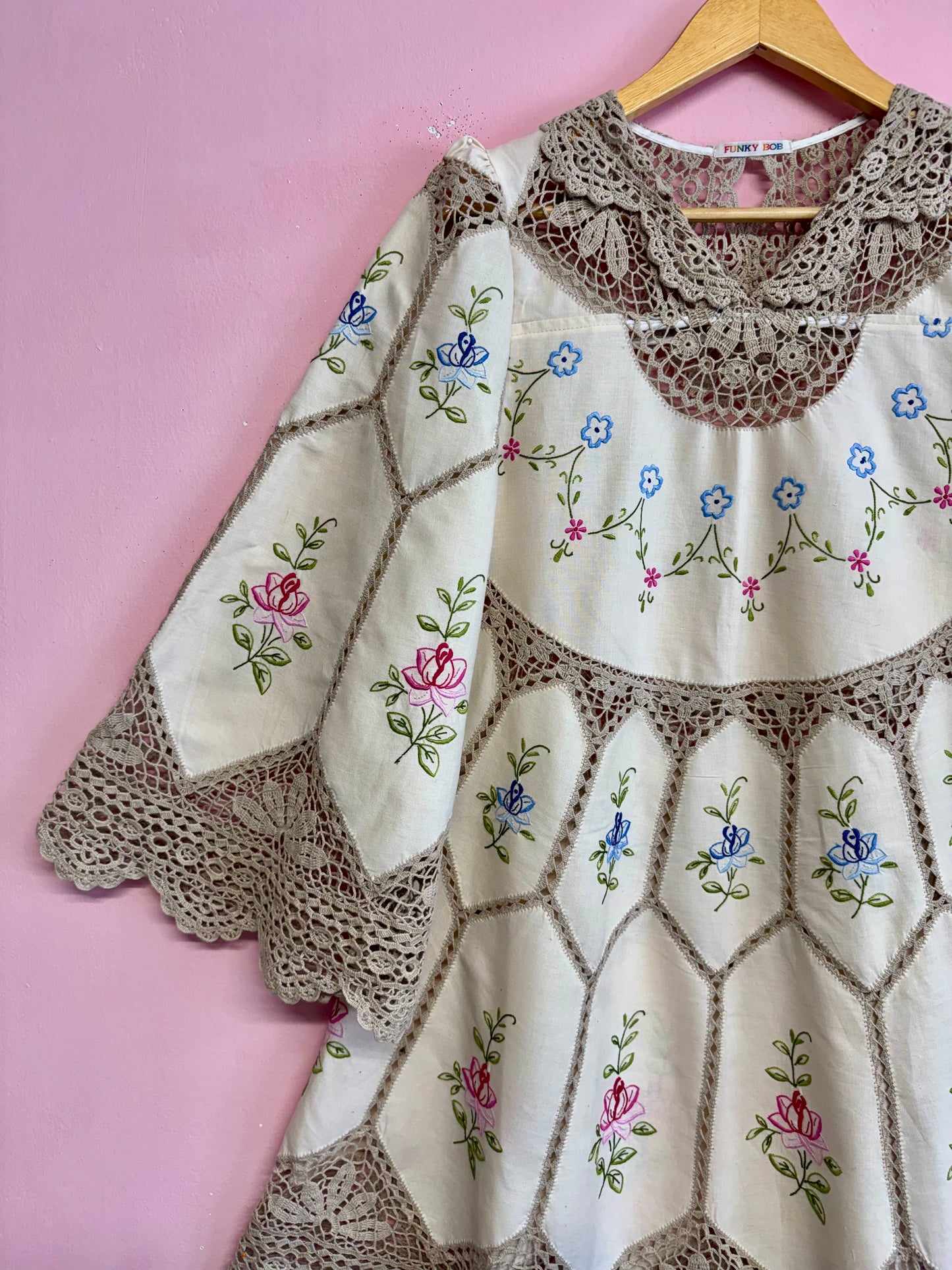 Cream embroidery dress
