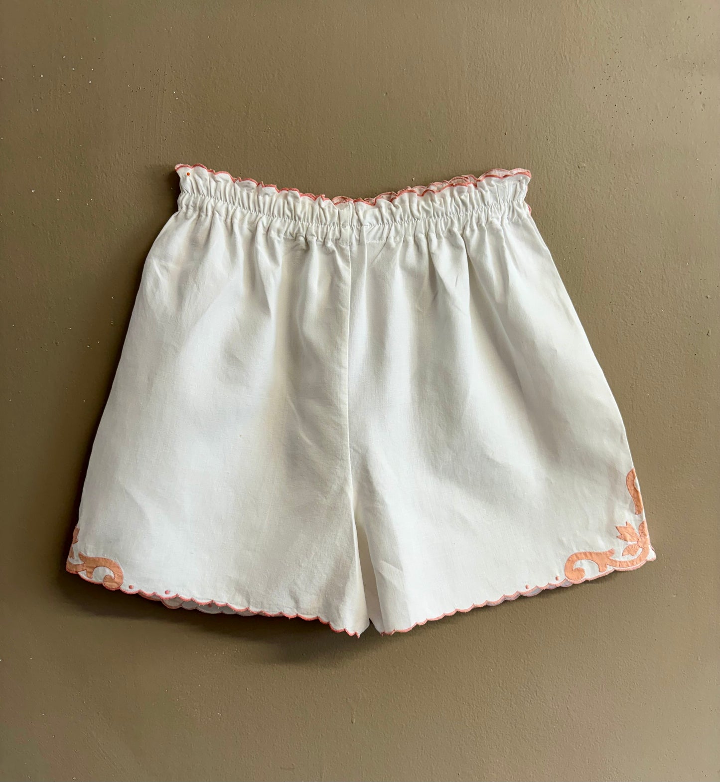 Embroidery linen twin set