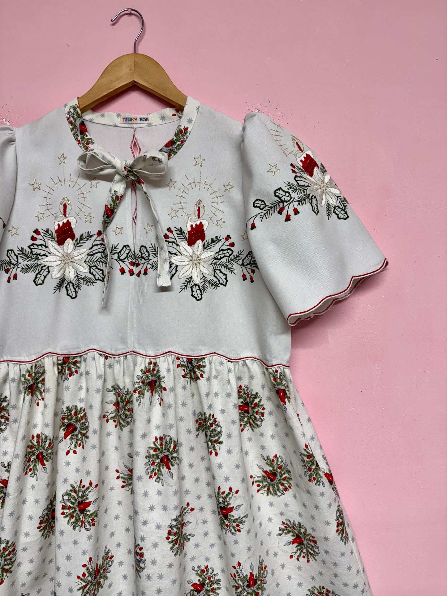 Christmas embroidery dress