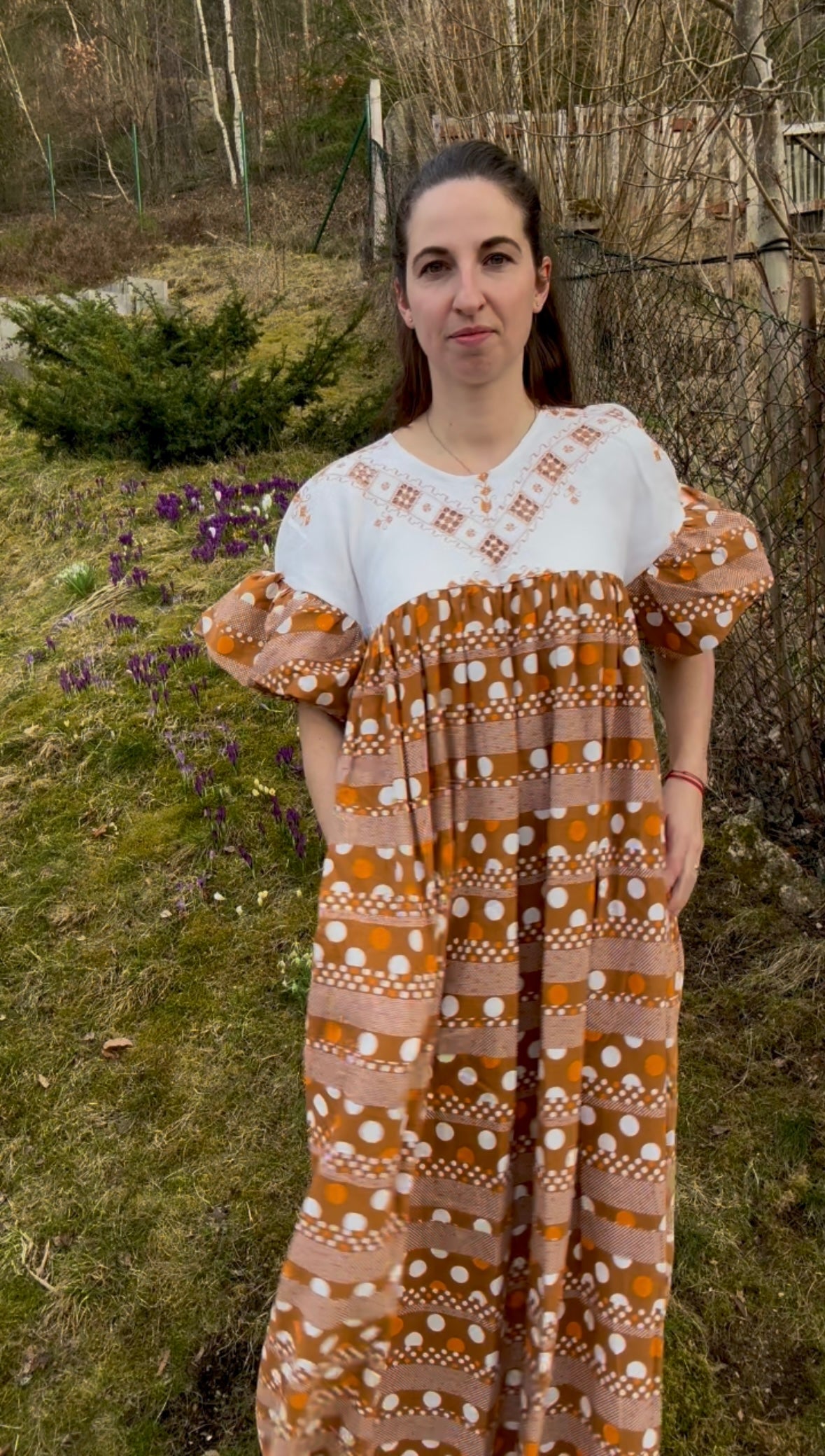 Brown dotty dress