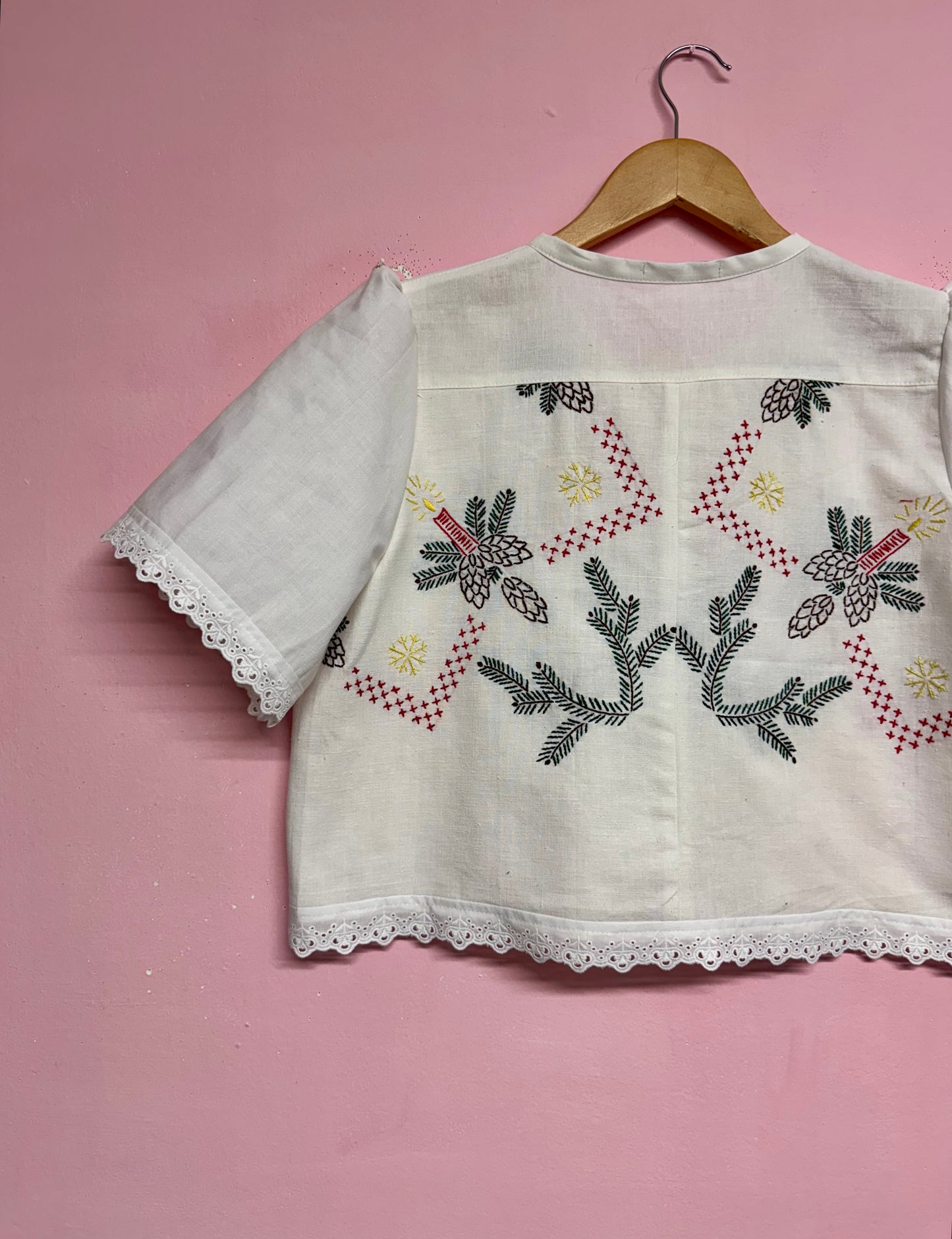 Christmas embroidery blouse