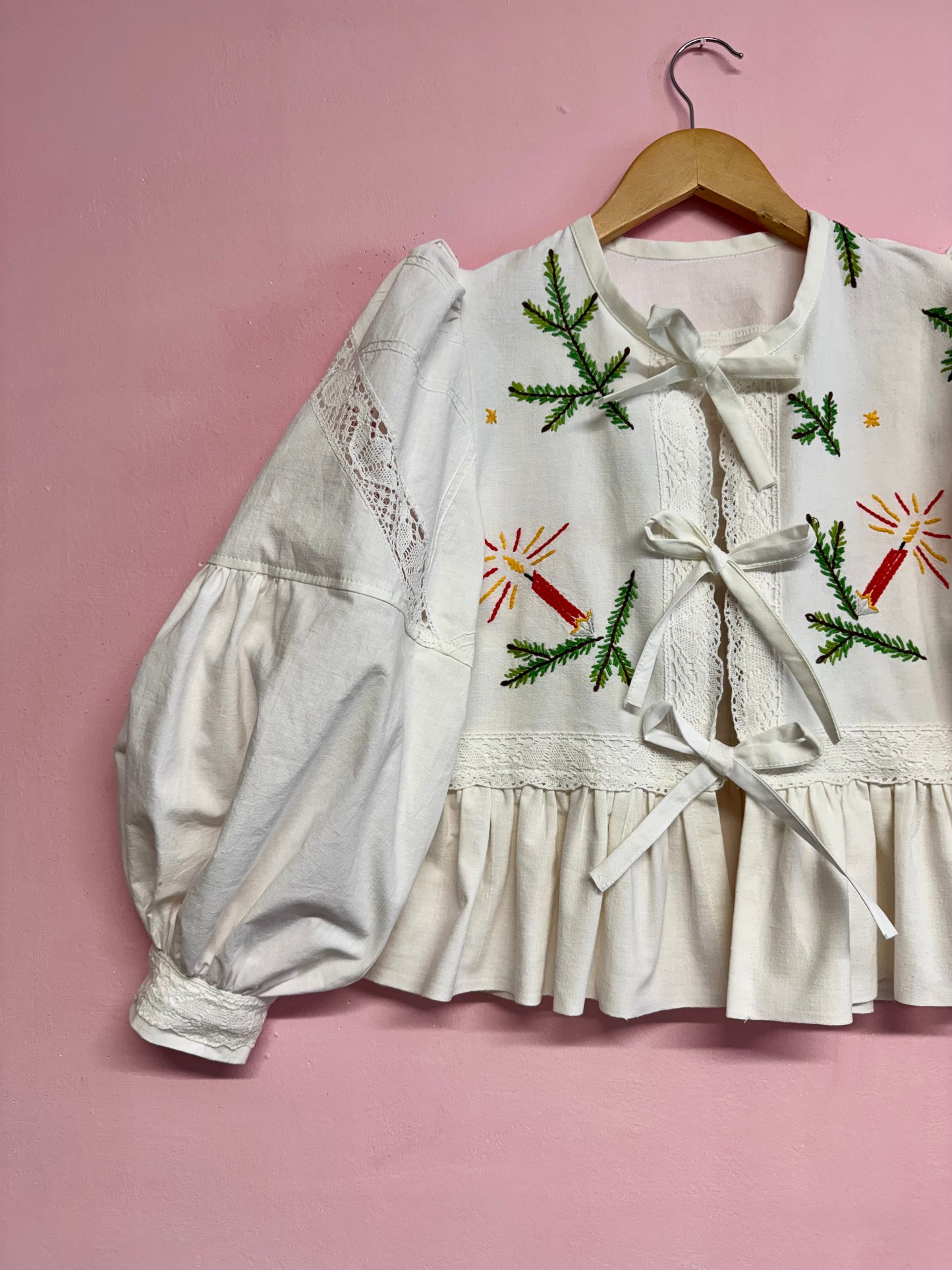 Christmas embroidery blouse