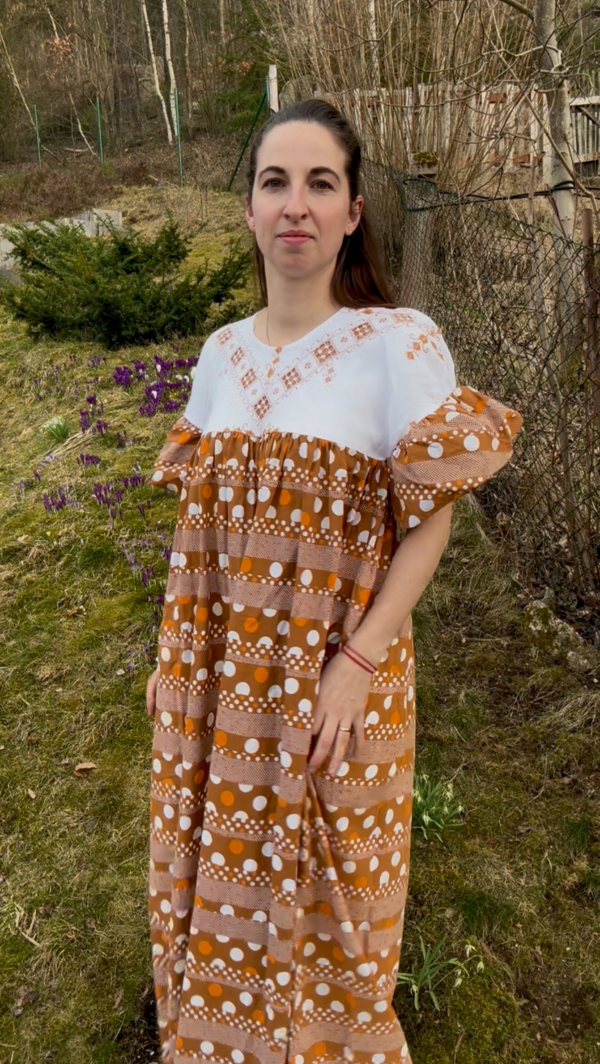 Brown dotty dress