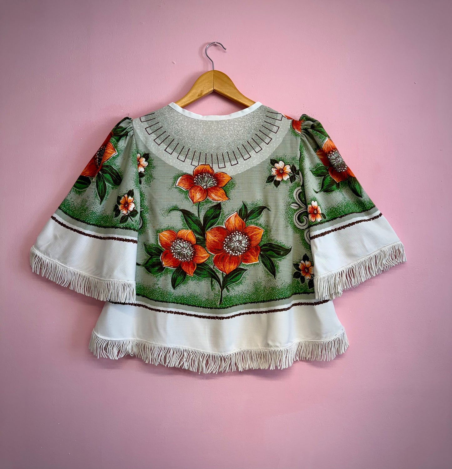Blouse with orange flowers