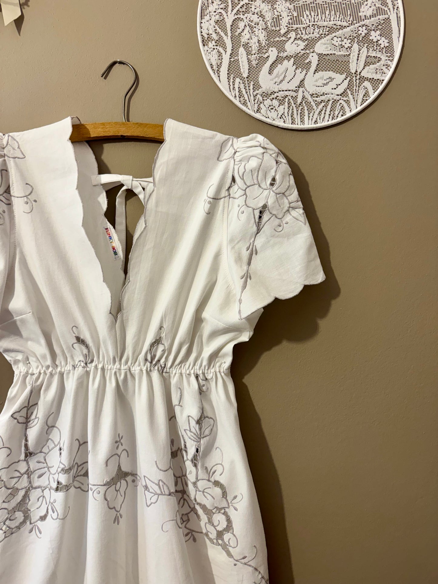 Dress with grey embroidery