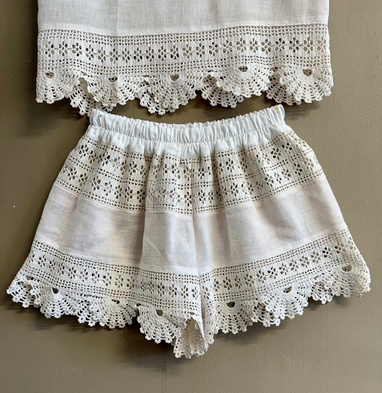 Beige lace twinset