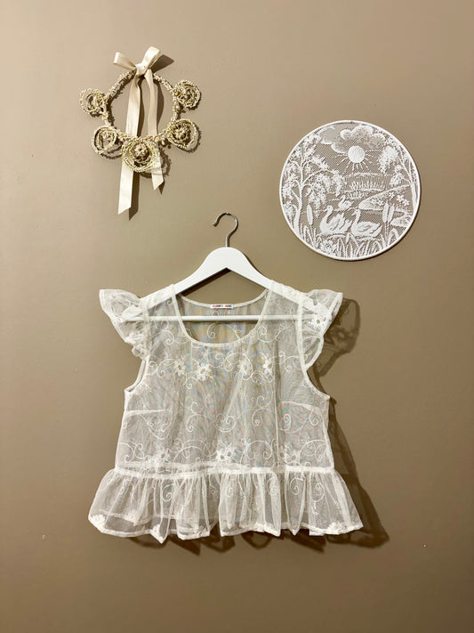 Curtain embroidery top