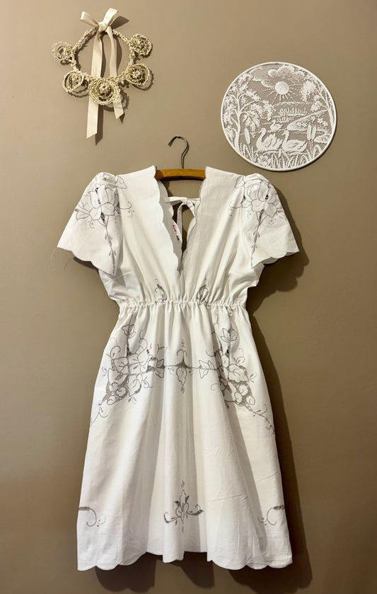 Dress with grey embroidery
