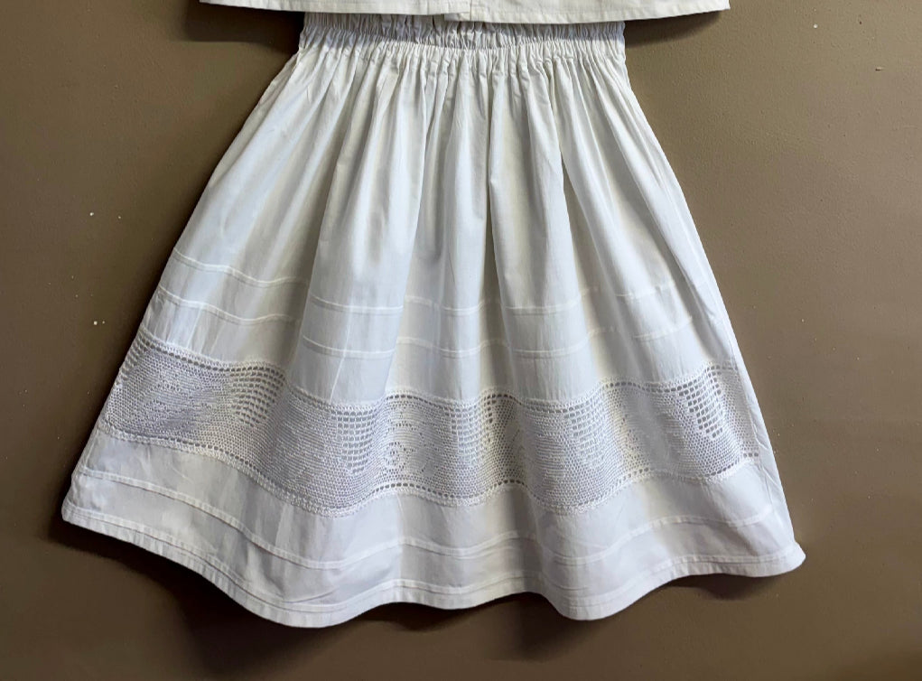White cotton twinset