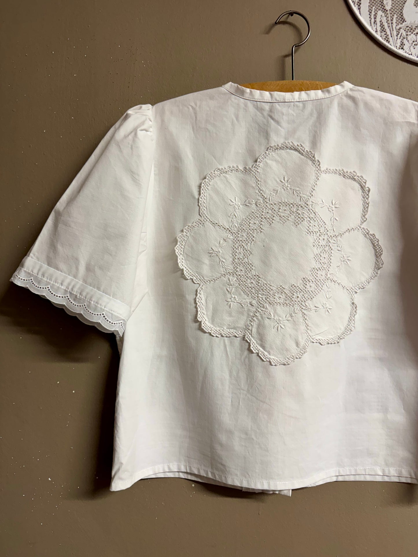 White cotton twinset