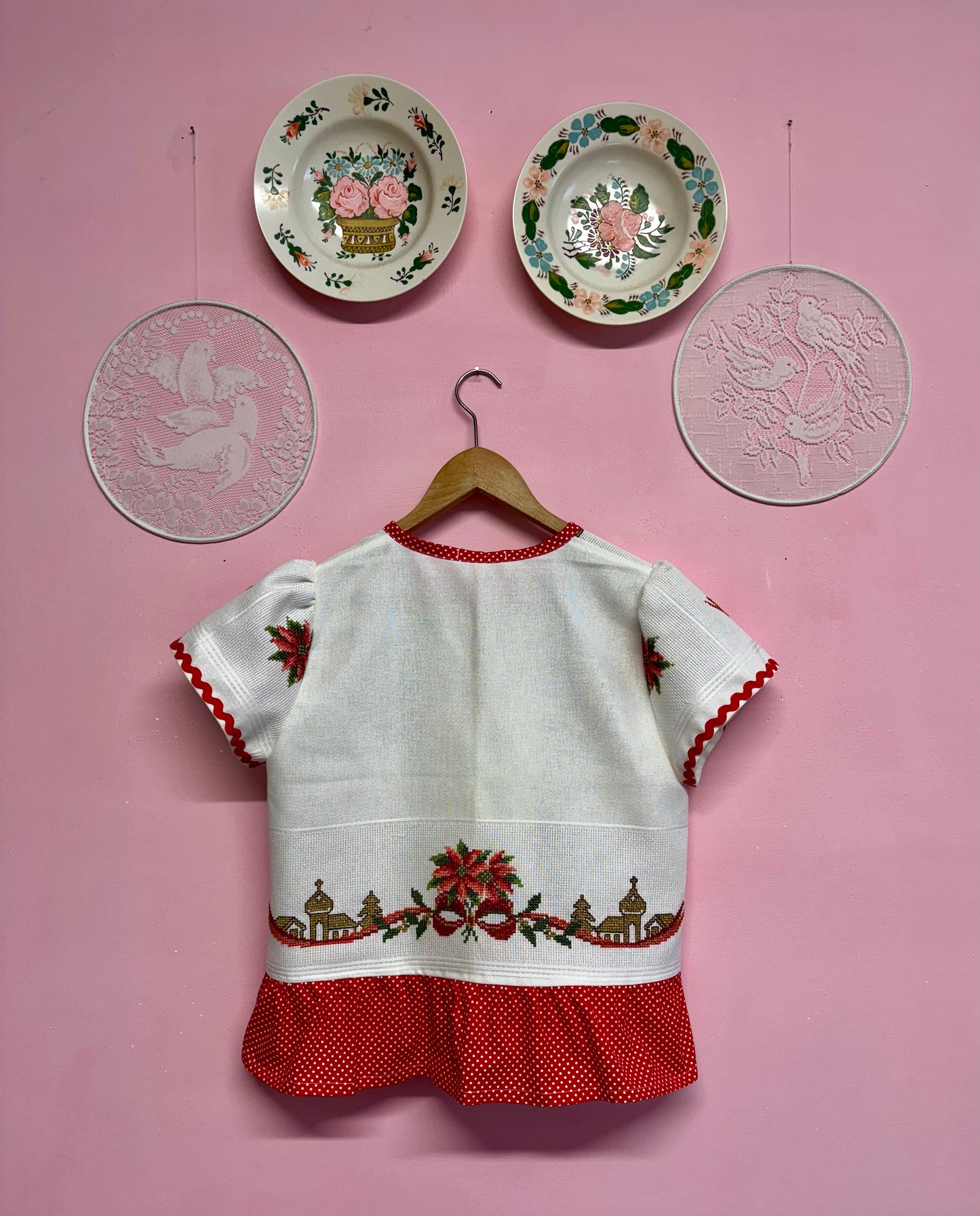 Christmas blouse with gold thread