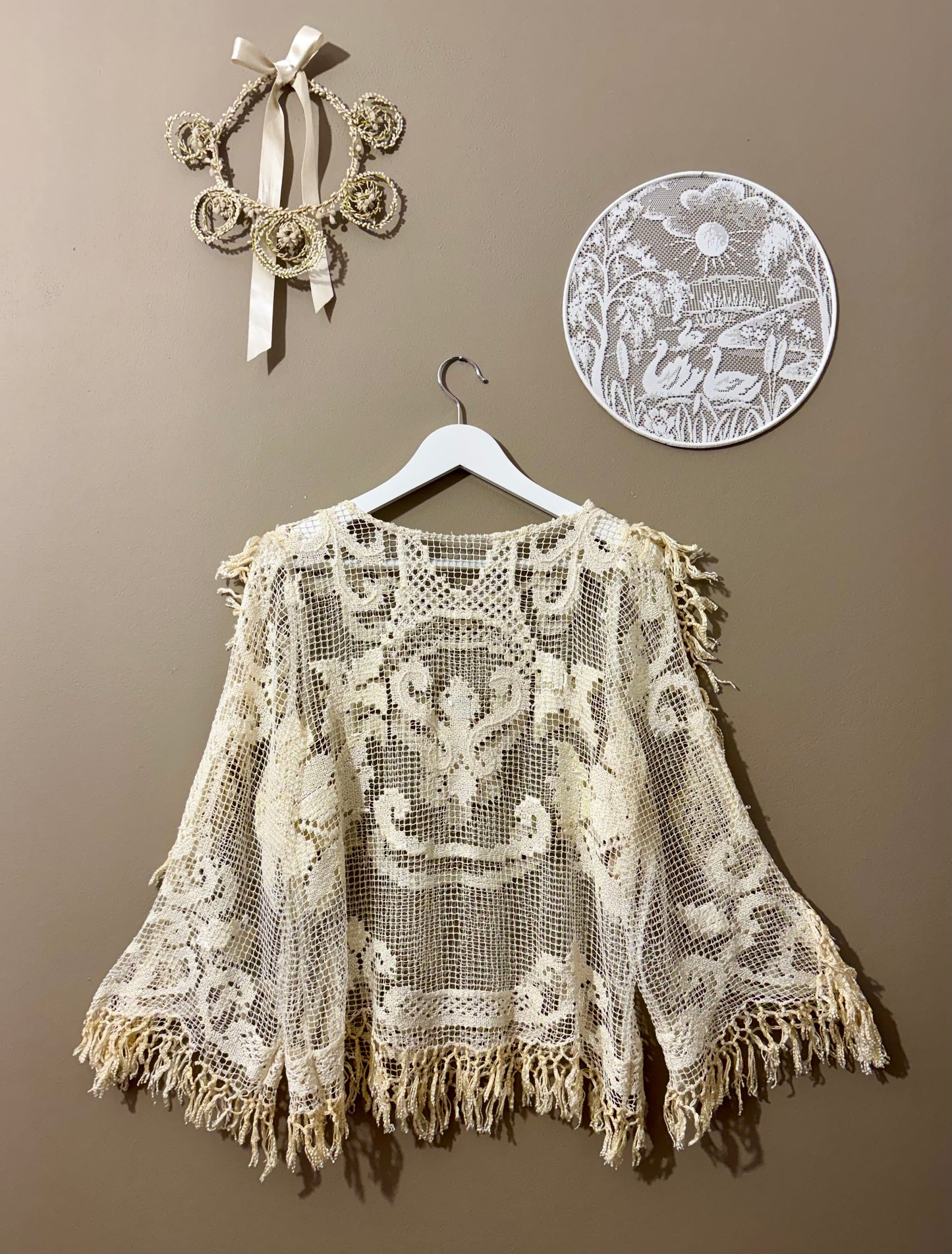 Beige crotchet blouse