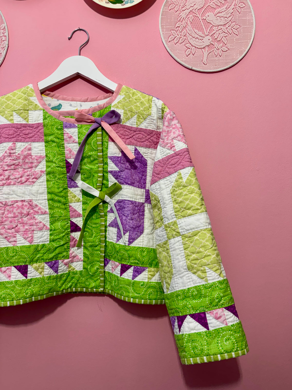 Autumn reversible patchwork jacket