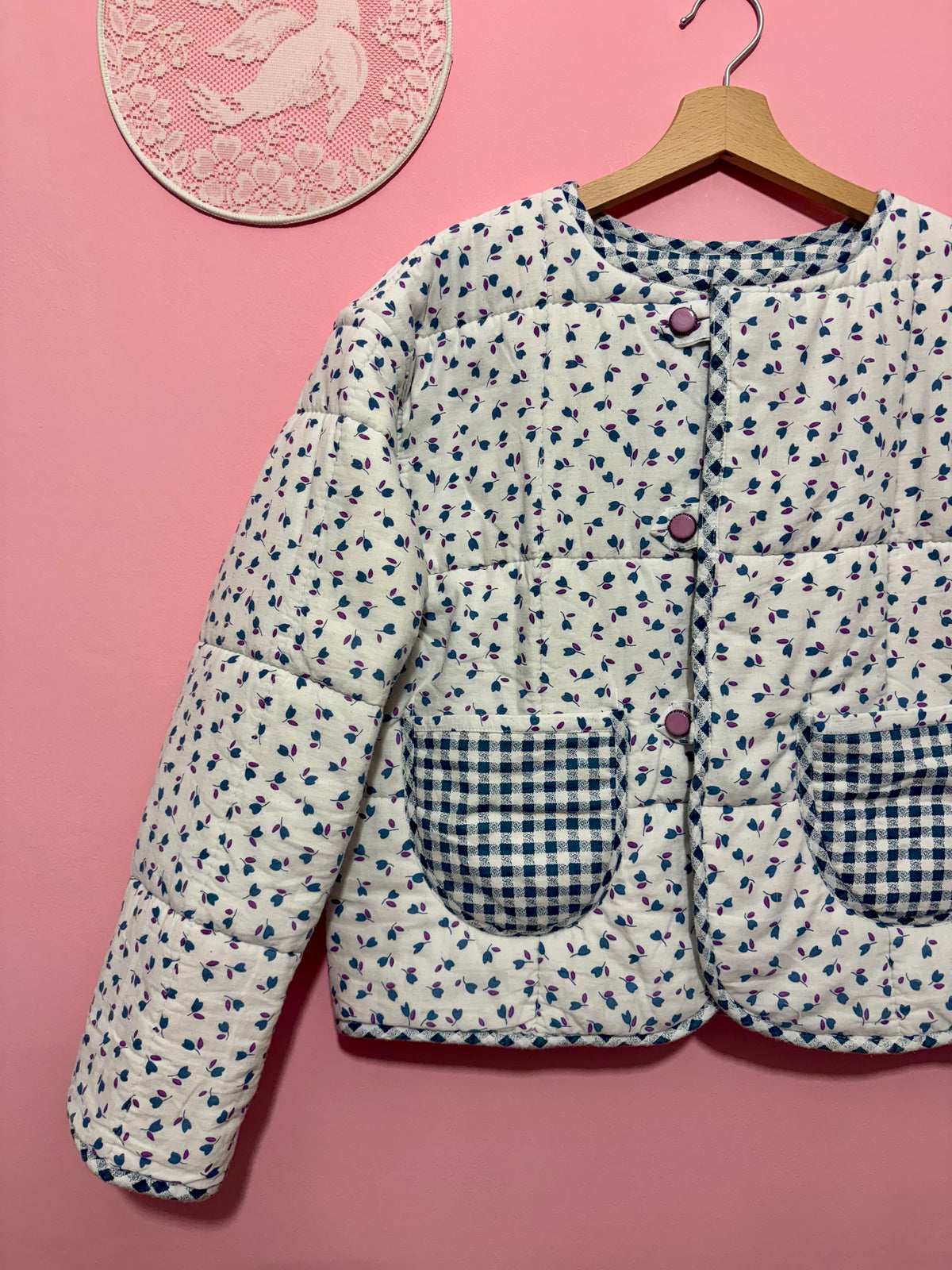 Autumn reversible white/blue jacket