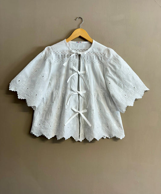 Blouse with delicate hand embroidery