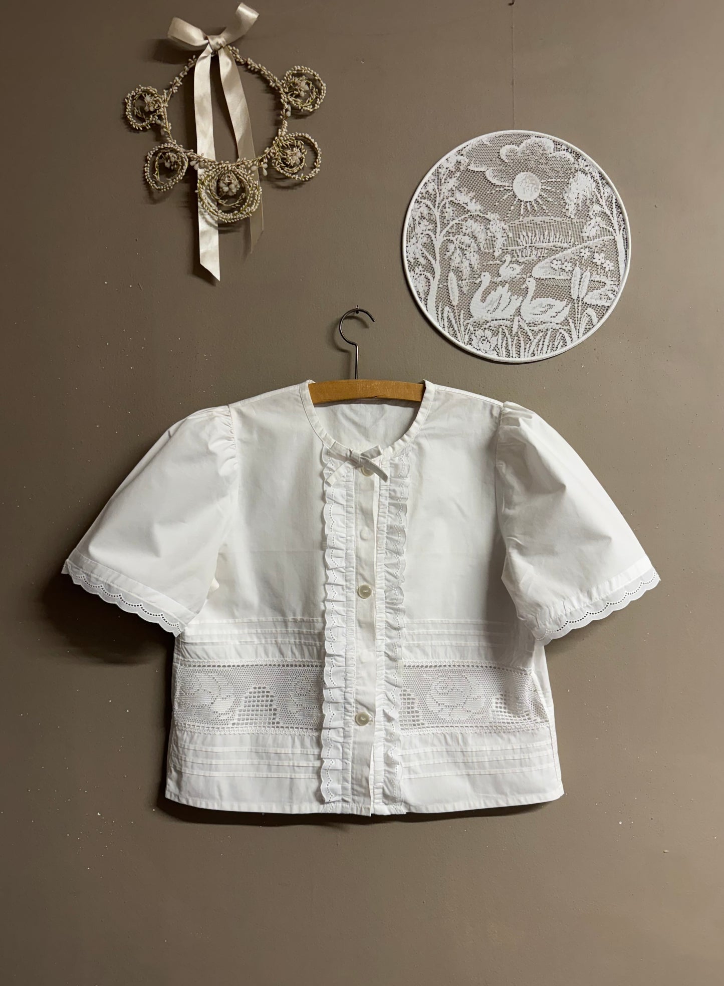 White cotton twinset