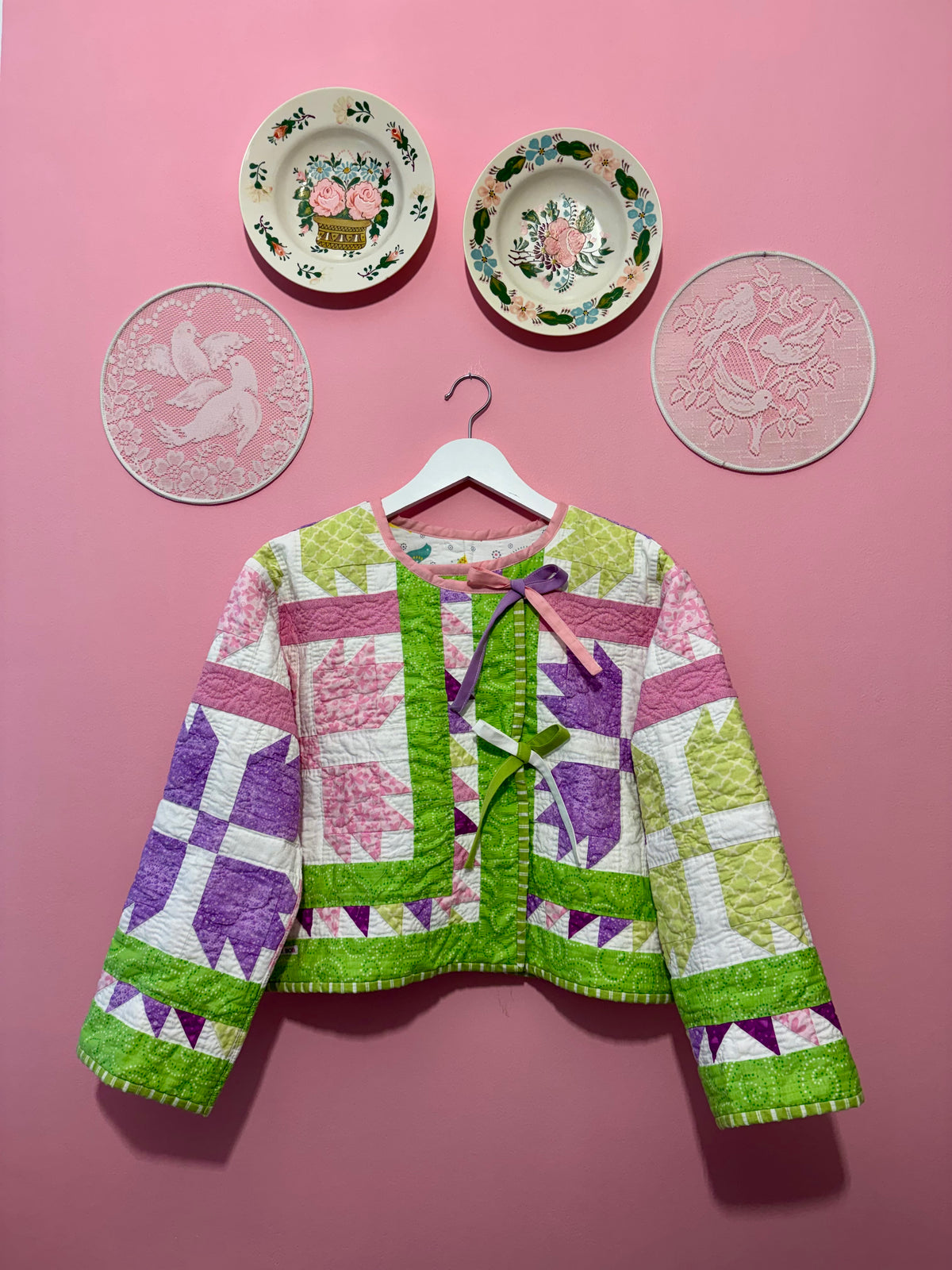 Autumn reversible patchwork jacket