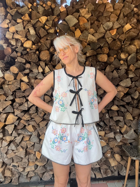 Cotton shorts twinset
