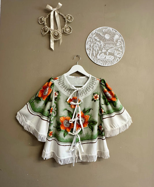 Blouse with orange flowers