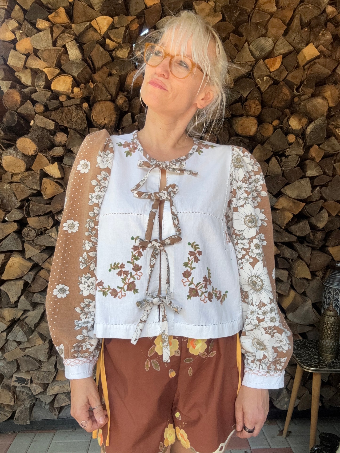 Brown cotton blouse