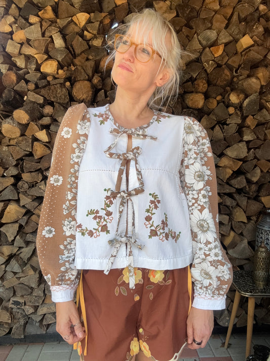 Brown cotton blouse