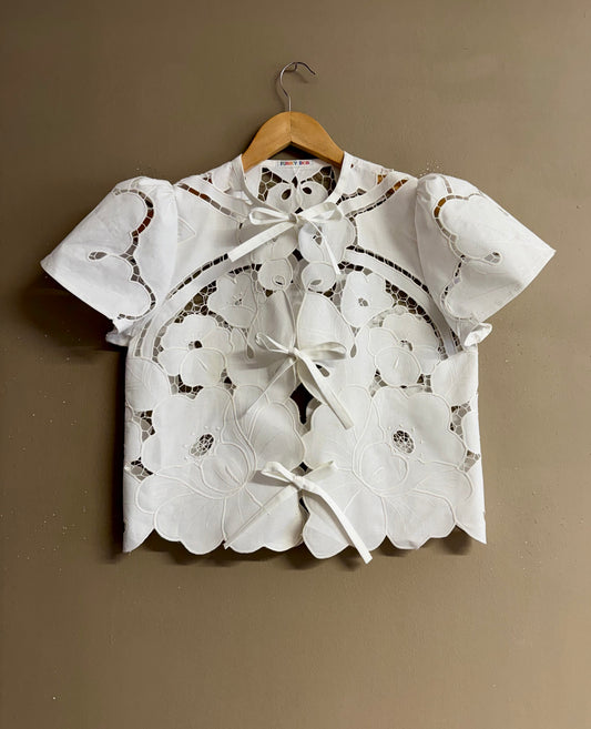 White embroidery blouse