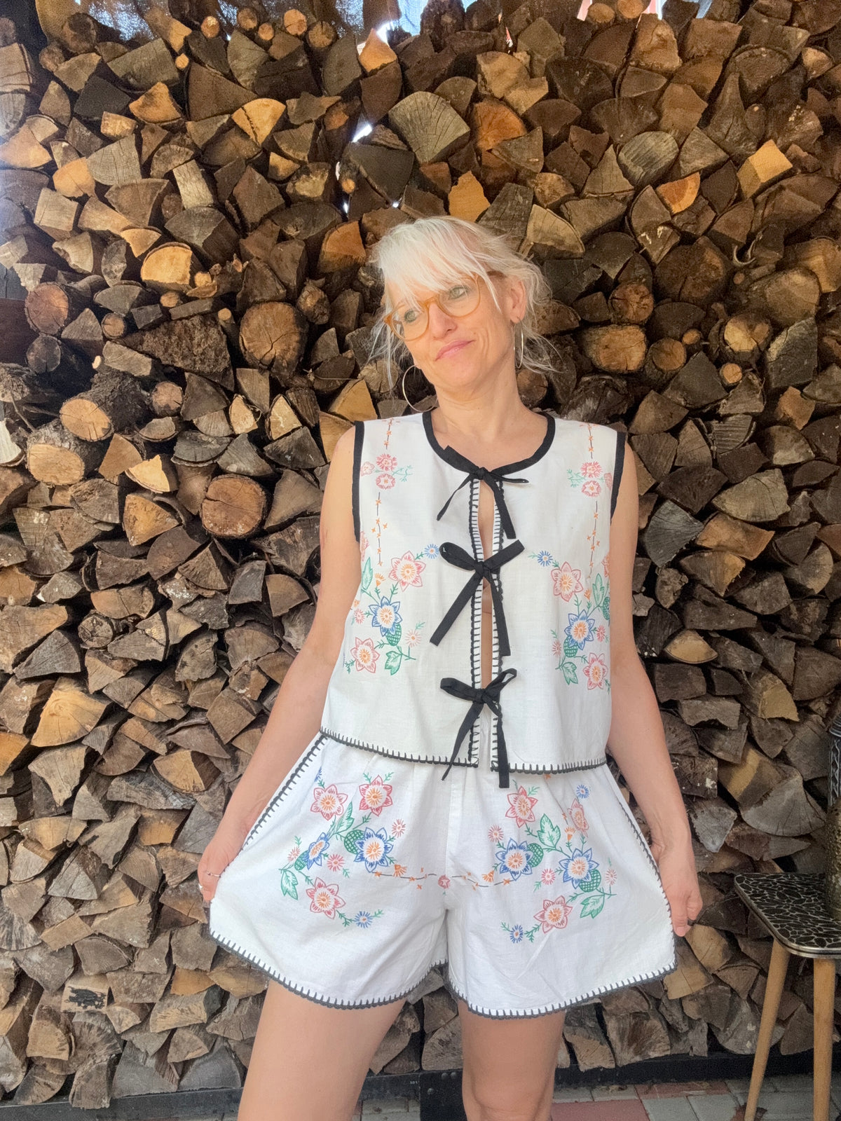 Cotton shorts twinset