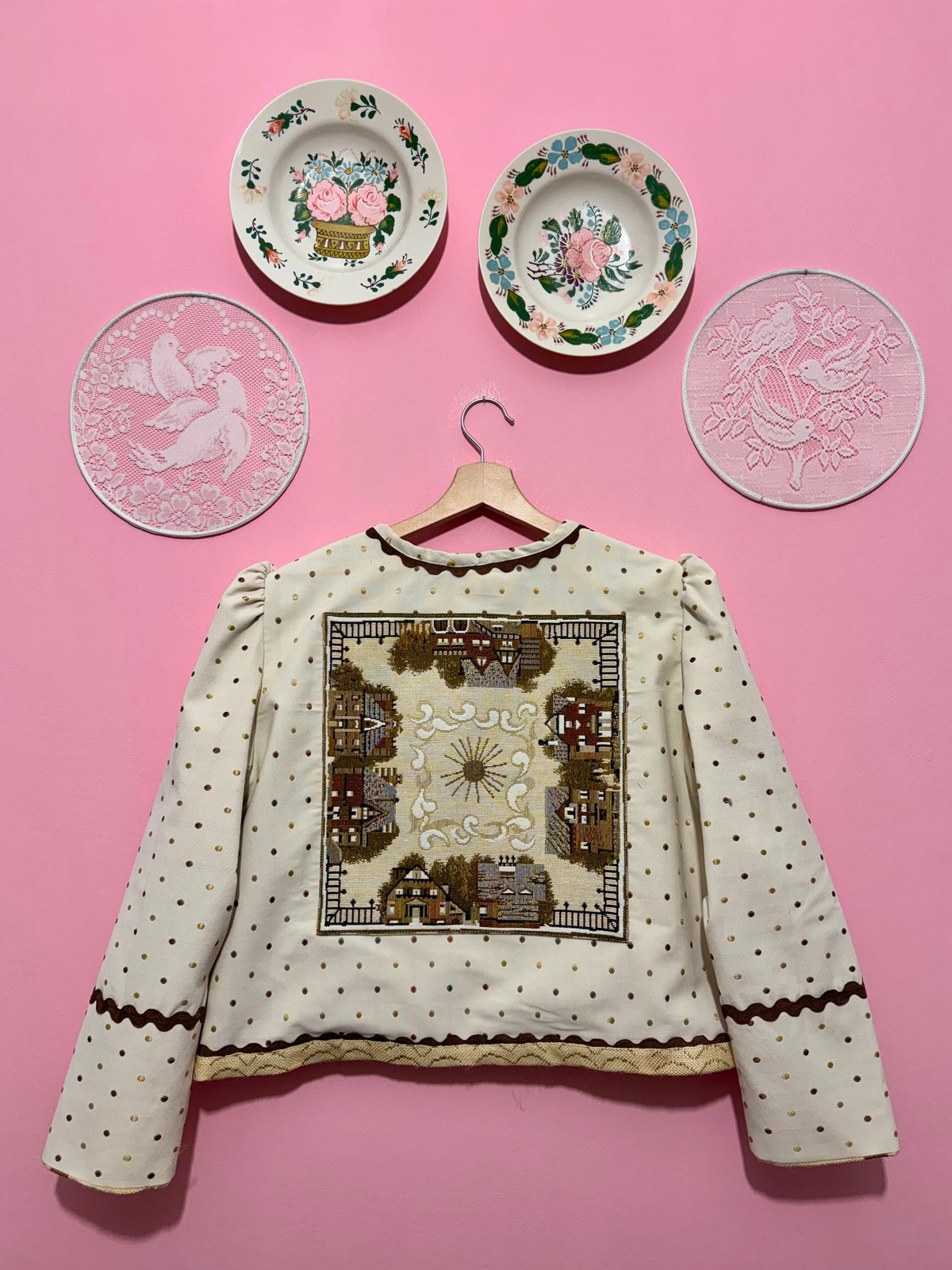 Autumn jacket with houses