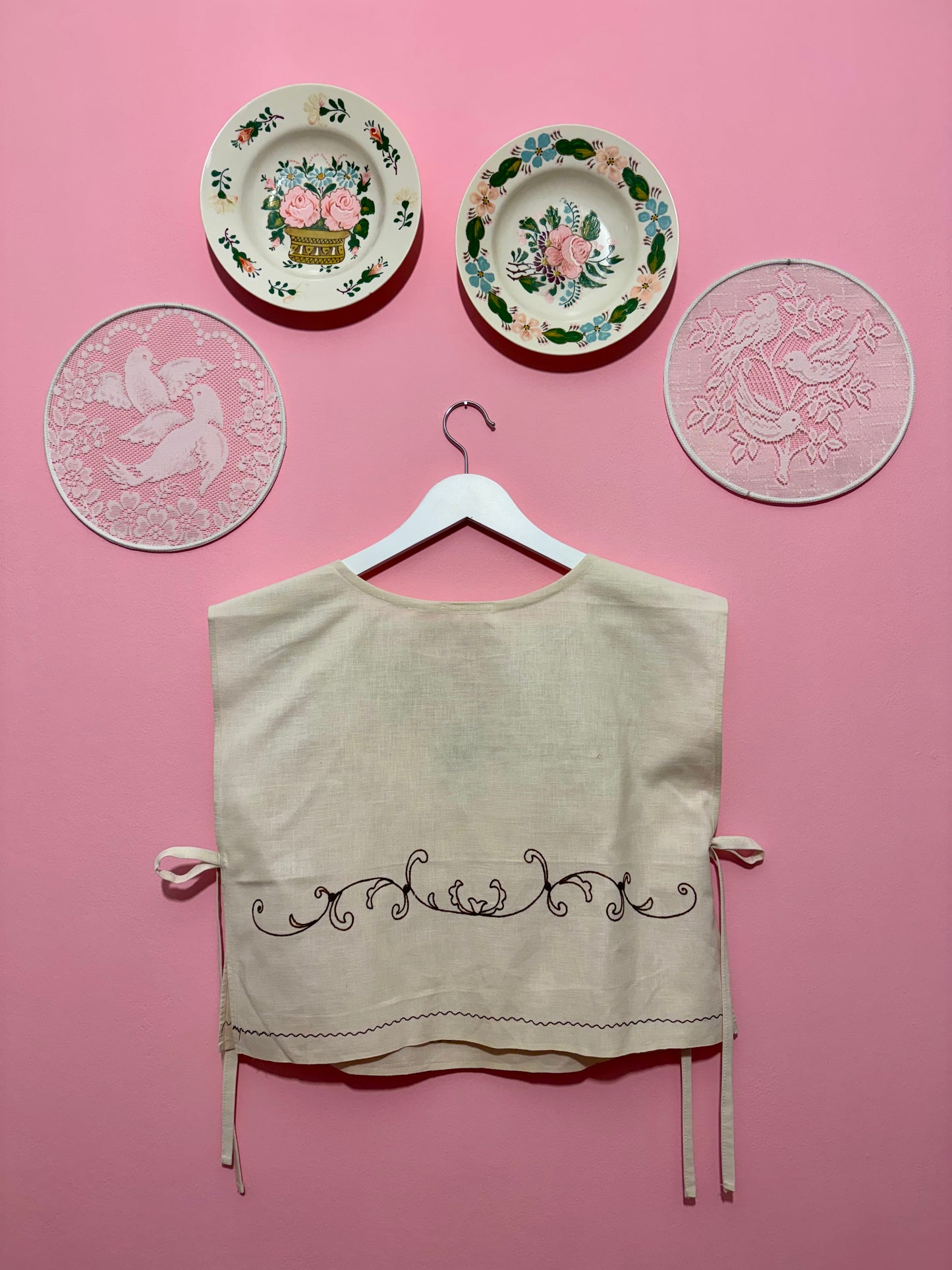Beige embroidery top