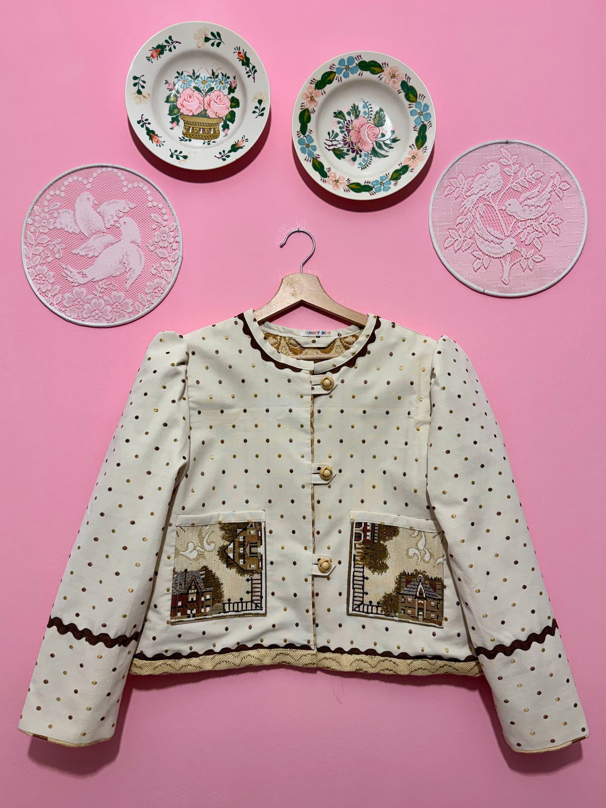 Autumn jacket with houses