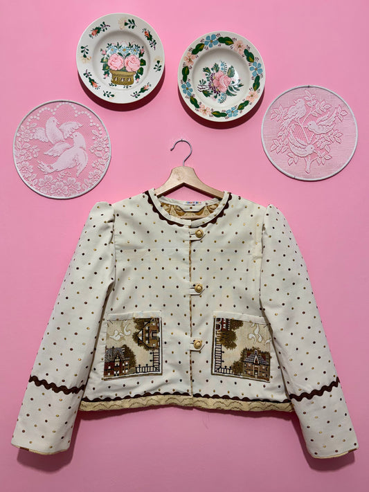 Autumn jacket with houses