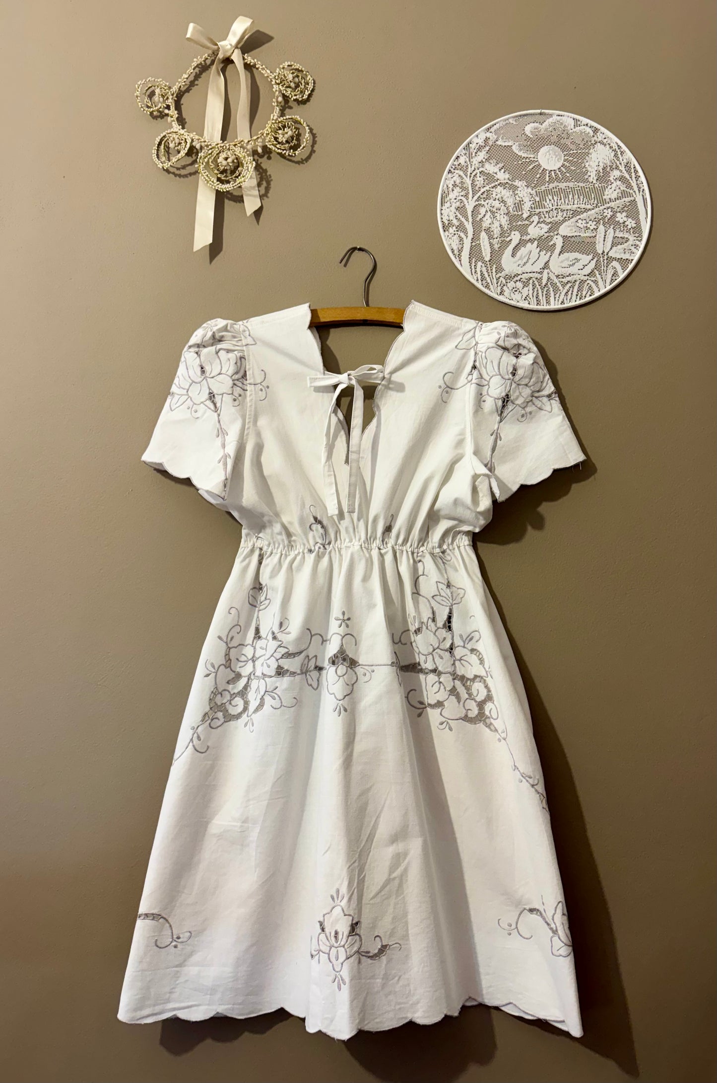 Dress with grey embroidery