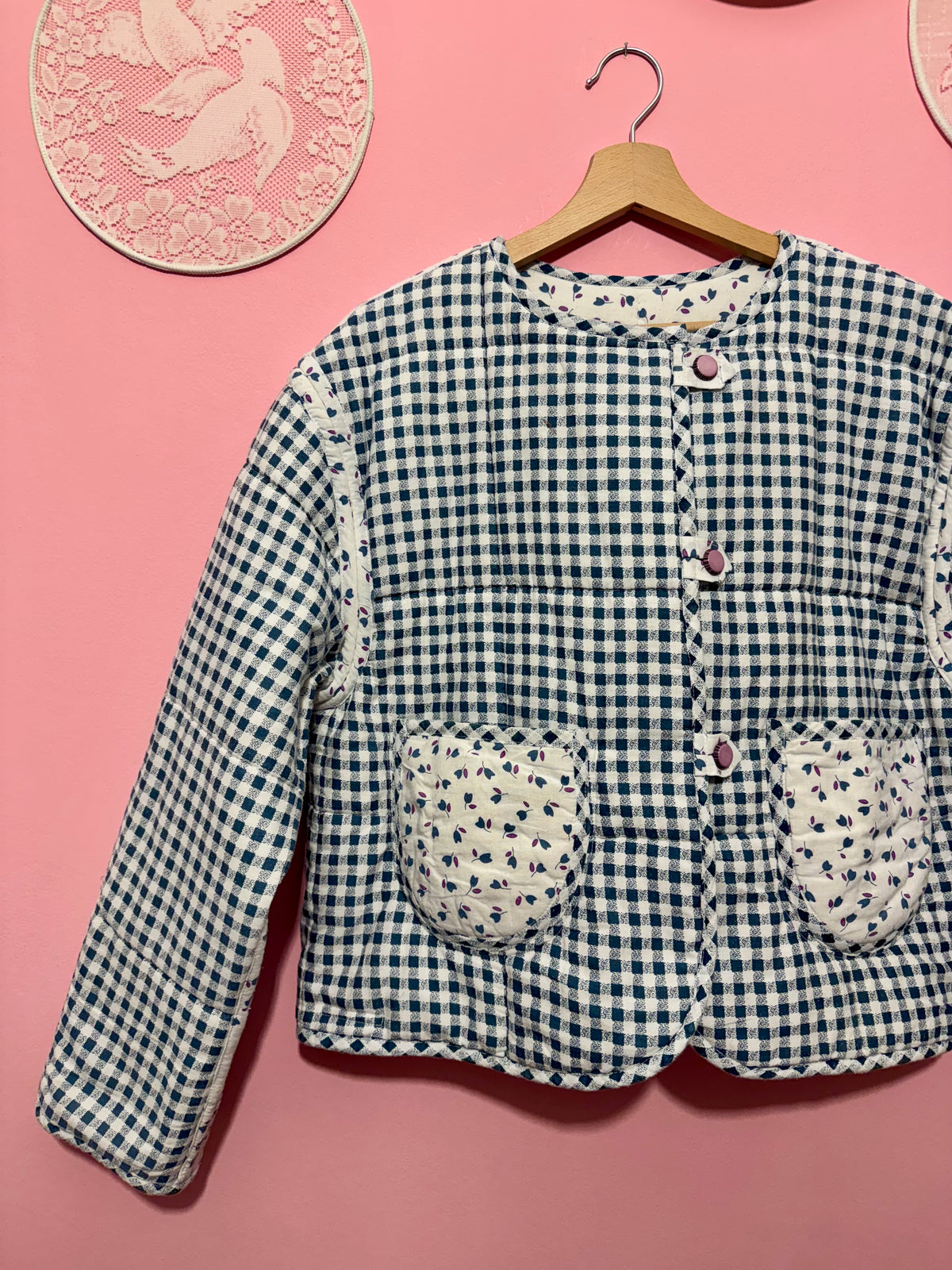 Autumn reversible white/blue jacket